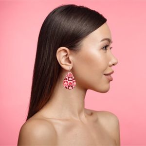 3/$15 Pink & Burgundy Faux Leather Earrings